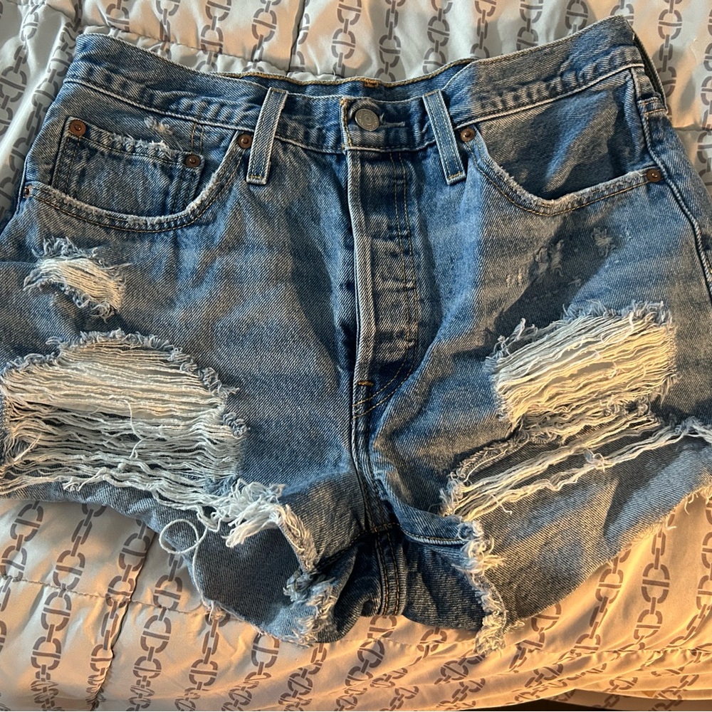 Levi's Blue Vintage Distressed Jean Shorts